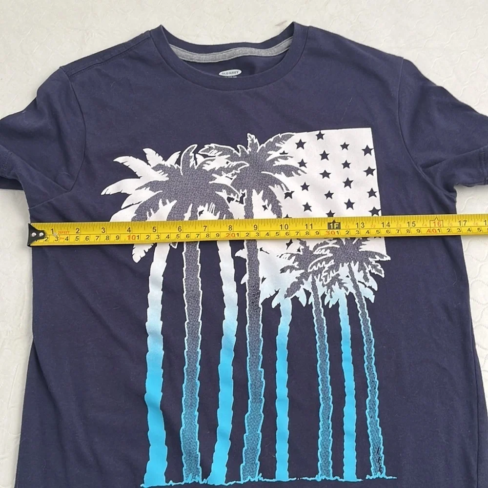 Old Navy blue multicolor palm tree and stars short sleeve graphic t-shirt XL